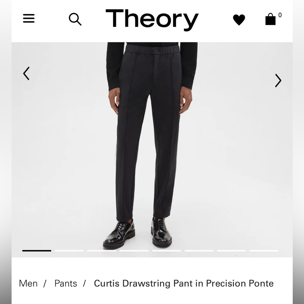 The Curtis drawstring pant in black from Theory